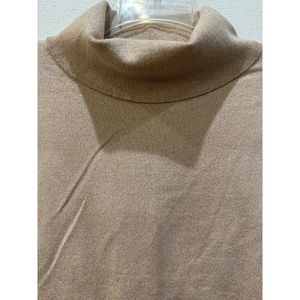 Talbots Plus Size 2X Pale Pink Gold Glitter‎ Turtleneck Sweater